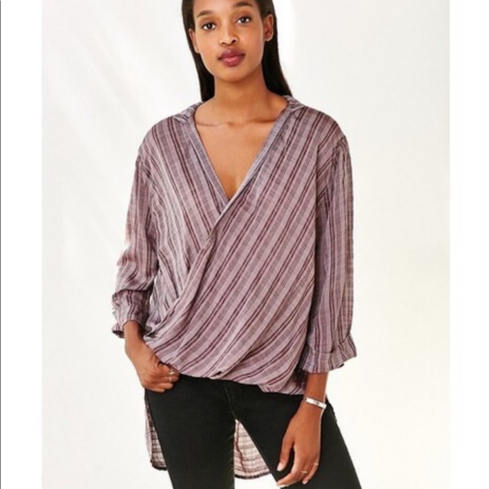 2/$15 UO silence + noise Windowpane Surplice Tunic